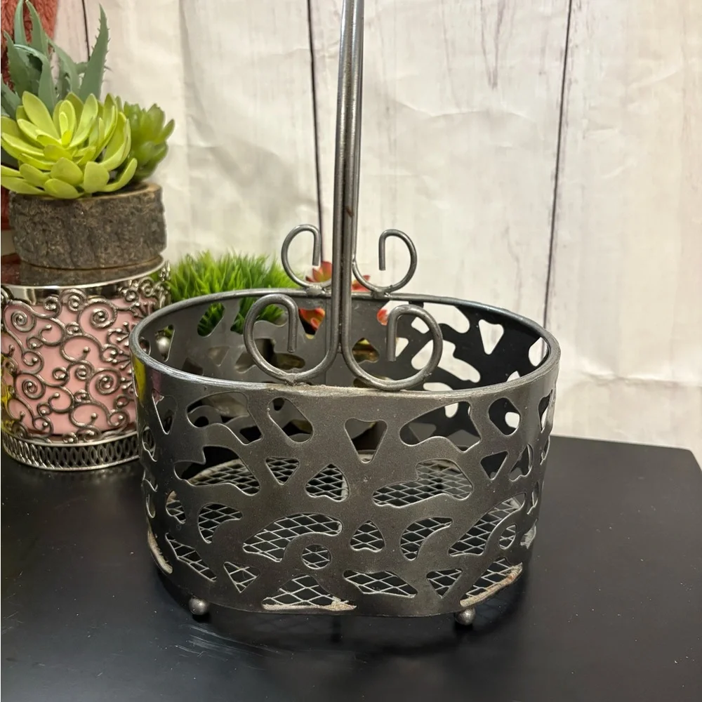 Elegant Black Metal Basket